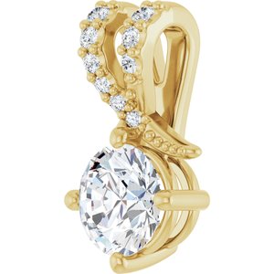 18K Yellow Gold 5.8 mm Round Pendant Mounting – image 3