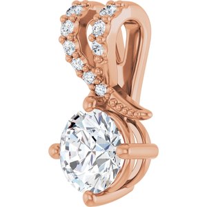 14K Rose Gold 5.8 mm Round Pendant Mounting – image 3