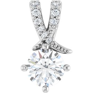 10K White Gold 5.8 mm Round Pendant Mounting