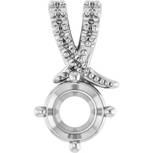 14K X1 White Gold 5.8 mm Round Pendant Mounting – image 2