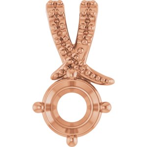 14K Rose Gold 5.8 mm Round Pendant Mounting – image 2
