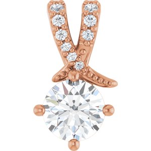 10K Rose Gold 5.8 mm Round Pendant Mounting