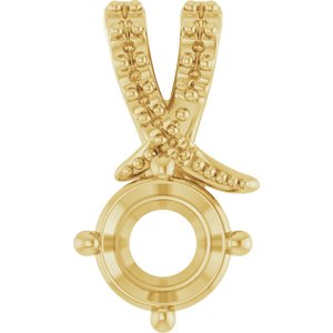 18K Yellow Gold 5.8 mm Round Pendant Mounting – image 2