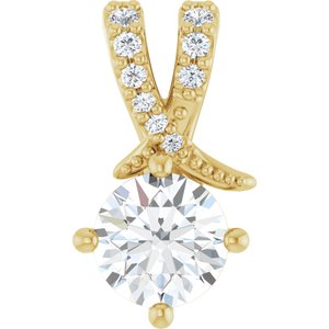 18K Yellow Gold 5.8 mm Round Pendant Mounting