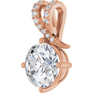 10K Rose Gold 10 mm Round Pendant Mounting – image 3