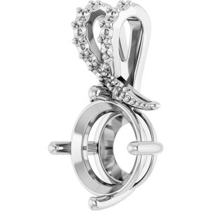 14K White Gold 10 mm Round Pendant Mounting – image 4