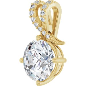 18K Yellow Gold 10 mm Round Pendant Mounting – image 3