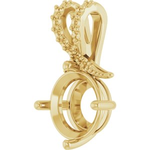 18K Yellow Gold 10 mm Round Pendant Mounting – image 4