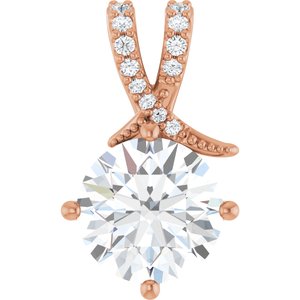 10K Rose Gold 10 mm Round Pendant Mounting