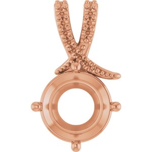 10K Rose Gold 10 mm Round Pendant Mounting – image 2