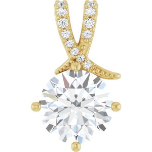18K Yellow Gold 10 mm Round Pendant Mounting