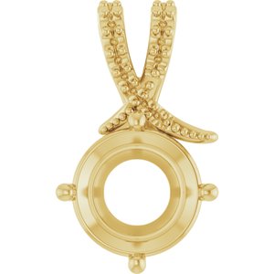 18K Yellow Gold 10 mm Round Pendant Mounting – image 2