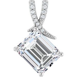 Continuum Sterling Silver 11x9 mm Emerald Pendant Mounting