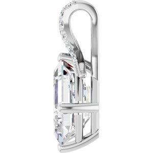 10K White Gold 11x9 mm Emerald Pendant Mounting – image 5