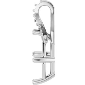 14K X1 White Gold 11x9 mm Emerald Pendant Mounting – image 6