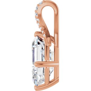 10K Rose Gold 11x9 mm Emerald Pendant Mounting – image 5