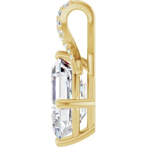 18K Yellow Gold 11x9 mm Emerald Pendant Mounting – image 5