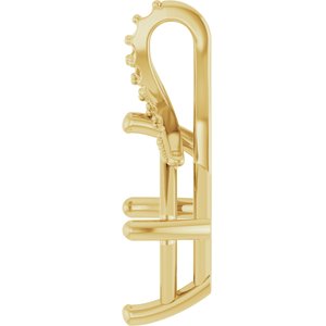 18K Yellow Gold 11x9 mm Emerald Pendant Mounting – image 6