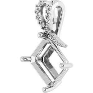 Sterling Silver 11x9 mm Emerald Pendant Mounting – image 4