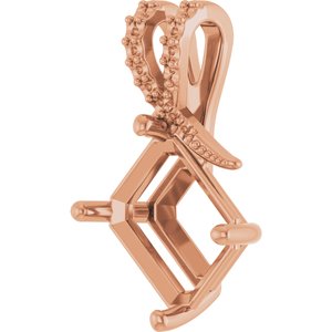 18K Rose Gold 11x9 mm Emerald Pendant Mounting – image 4