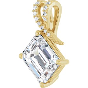 14K Yellow Gold 11x9 mm Emerald Pendant Mounting – image 3