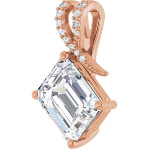 10K Rose Gold 11x9 mm Emerald Pendant Mounting – image 3