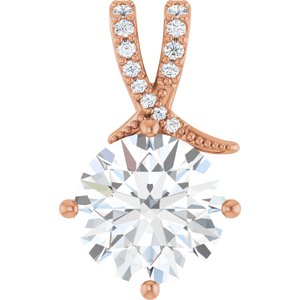 18K Rose Gold 11 mm Round Pendant Mounting