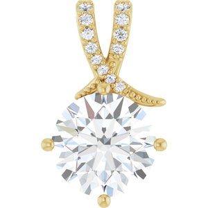 14K Yellow Gold 11 mm Round Pendant Mounting