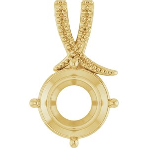 18K Yellow Gold 11 mm Round Pendant Mounting – image 2