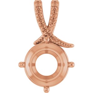 14K Rose Gold 11 mm Round Pendant Mounting – image 2