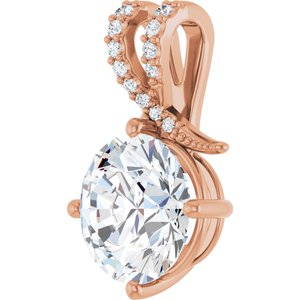 10K Rose Gold 11 mm Round Pendant Mounting – image 3