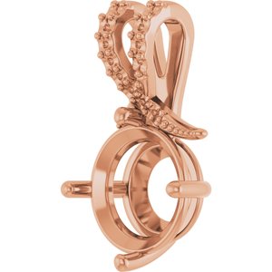 14K Rose Gold 11 mm Round Pendant Mounting – image 4