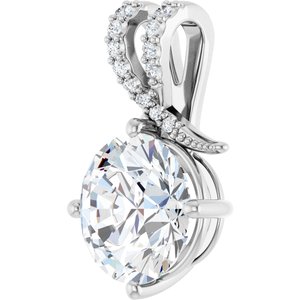 14K White Gold 11 mm Round Pendant Mounting – image 3