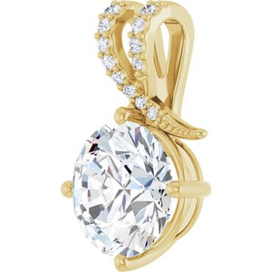 18K Yellow Gold 11 mm Round Pendant Mounting – image 3