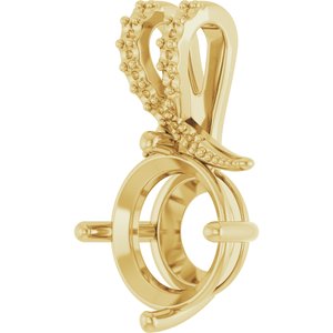 10K Yellow Gold 11 mm Round Pendant Mounting – image 4