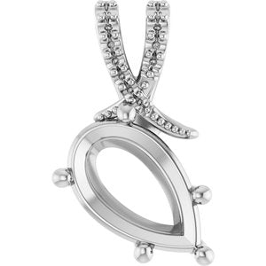 Continuum Sterling Silver 12x7.5 mm Pear Pendant Mounting – image 2