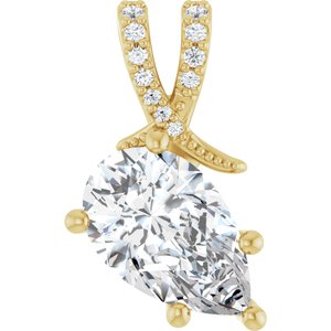 14K Yellow Gold 12x7.5 mm Pear Pendant Mounting