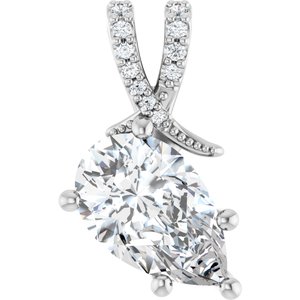 Sterling Silver 12x7.5 mm Pear Pendant Mounting