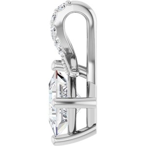 10K White Gold 5x5 mm Square Pendant Mounting – image 5
