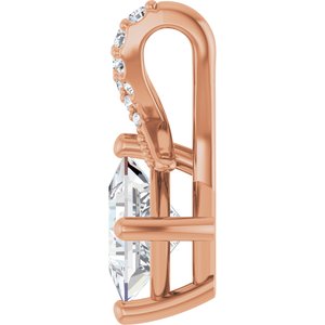 14K Rose Gold 5x5 mm Square Pendant Mounting – image 5