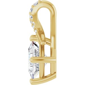 14K Yellow Gold 5x5 mm Square Pendant Mounting – image 5