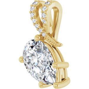 18K Yellow Gold 12x7.5 mm Pear Pendant Mounting – image 3