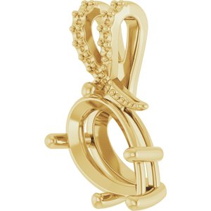 18K Yellow Gold 12x7.5 mm Pear Pendant Mounting – image 4