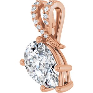14K Rose Gold 12x7.5 mm Pear Pendant Mounting – image 3