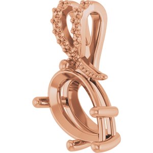 14K Rose Gold 12x7.5 mm Pear Pendant Mounting – image 4