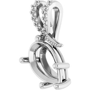 18K White Gold 12x7.5 mm Pear Pendant Mounting – image 4