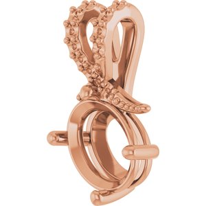 10K Rose Gold 9x7 mm Oval Pendant Mounting – image 4