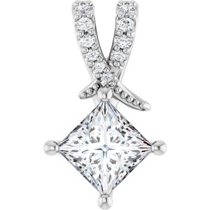 Continuum Sterling Silver 5x5 mm Square Pendant Mounting