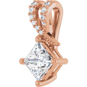 10K Rose Gold 5x5 mm Square Pendant Mounting – image 3