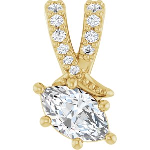 14K Yellow Gold 6x3.5 mm Marquise Pendant Mounting